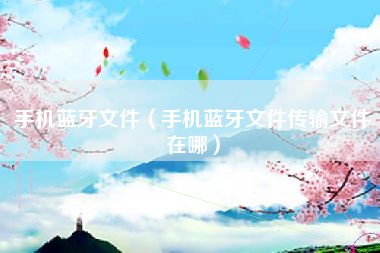 手机蓝牙文件（手机蓝牙文件传输文件在哪）